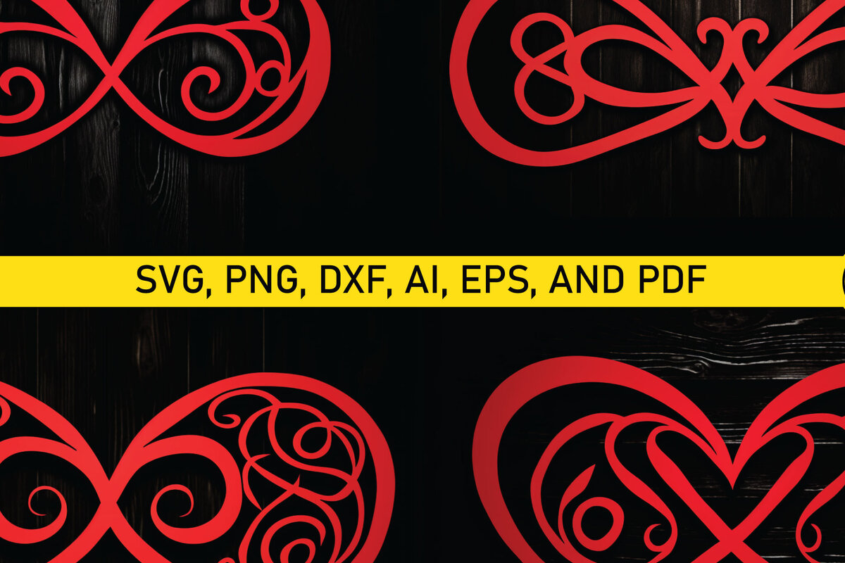 Σετ των 2 Intra απο ξύλο plywood 3mm-4mm πάχος – Πακέτο Paper Cut Infinity Love Δίασταση  20x20 cm INTRAFABR-86361059