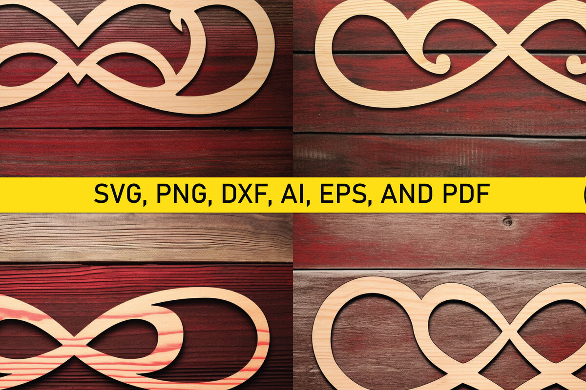 Σετ των 2 Intra απο ξύλο plywood 3mm-4mm πάχος – Πακέτο Paper Cut Infinity Love Δίασταση  20x20 cm INTRAFABR-86361586