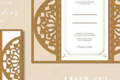 Σετ των 2 Intra απο ξύλο plywood 3mm-4mm πάχος – Προσκλητήριο κομμένο σε χαρτί Δίασταση  20x20 cm INTRAFABR-93065653