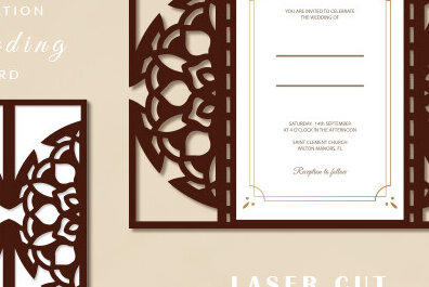 Σετ των 2 Intra απο ξύλο plywood 3mm-4mm πάχος – Προσκλητήριο κομμένο σε χαρτί Δίασταση  20x20 cm INTRAFABR-93065659