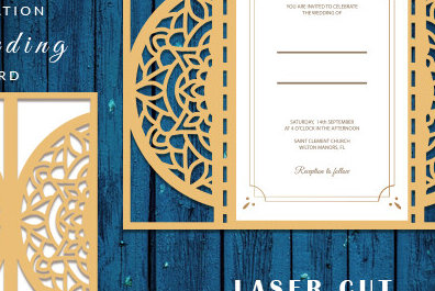 Σετ των 2 Intra απο ξύλο plywood 3mm-4mm πάχος – Προσκλητήριο κομμένο σε χαρτί Δίασταση  20x20 cm INTRAFABR-93065644