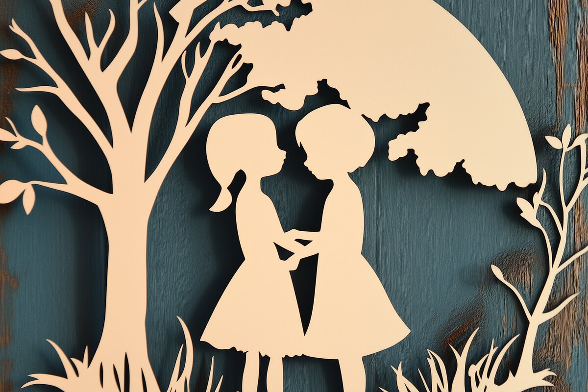 Σετ των 2 Intra απο ξύλο plywood 3mm-4mm πάχος – Paper Cut Kids Wall Decor Δίασταση  20x20 cm INTRAFABR-114949792