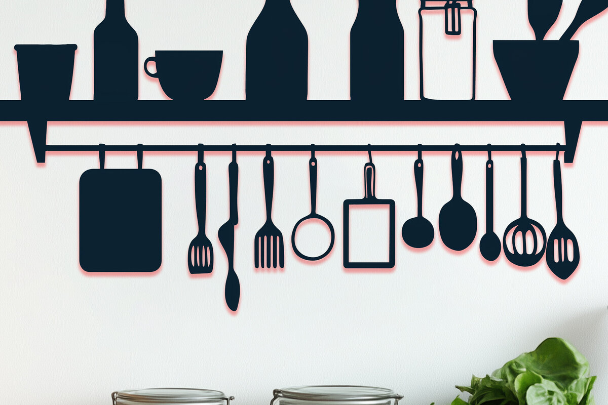 Intra απο ξύλο plywood 3mm-4mm πάχος – Paper Cut Kitchen Sign Δίασταση  40x30 cm INTRAFABR-111869867