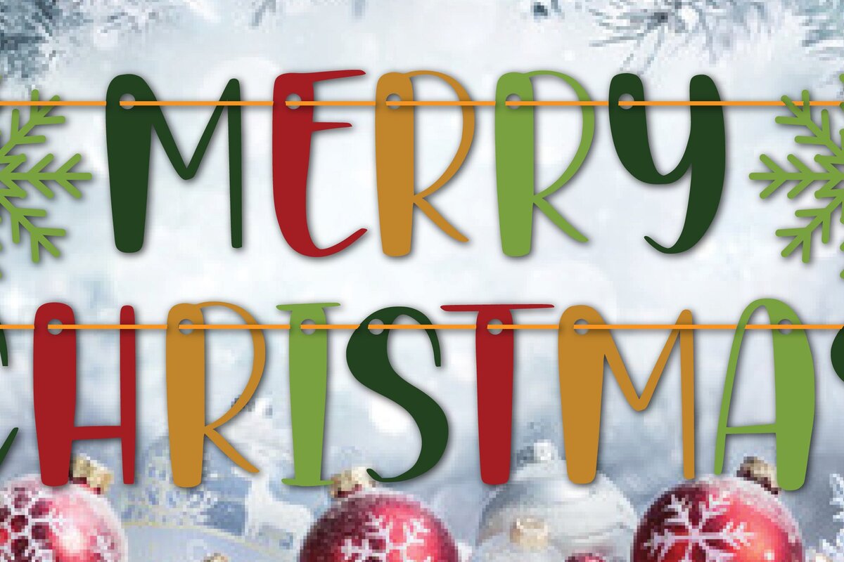 Σετ των 2 Intra απο ξύλο plywood 3mm-4mm πάχος – Χαρτί κοπή Merry Christmas Garland ( Δίασταση  20x20 cm INTRAFABR-44786827