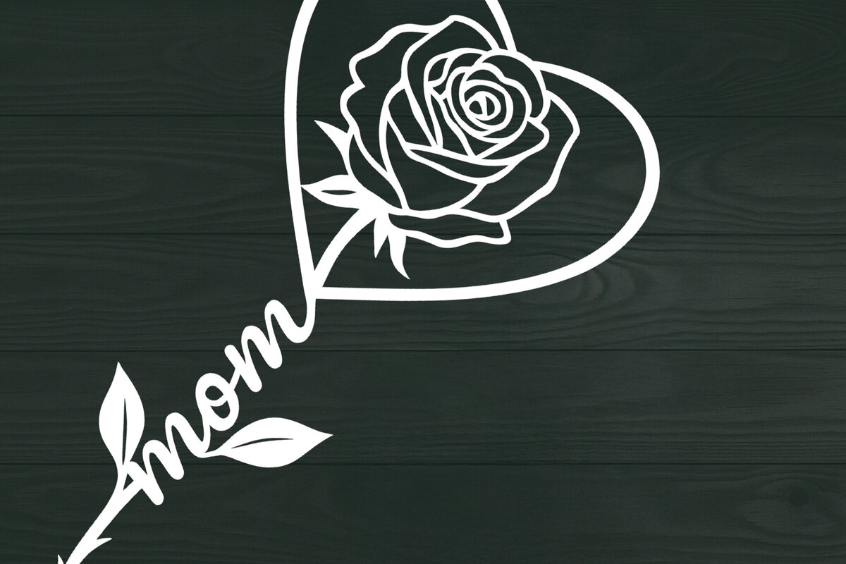 Σετ των 2 Intra απο ξύλο plywood 3mm-4mm πάχος – Paper Cut Mom Rose Stick Δίασταση  20x20 cm INTRAFABR-121251392