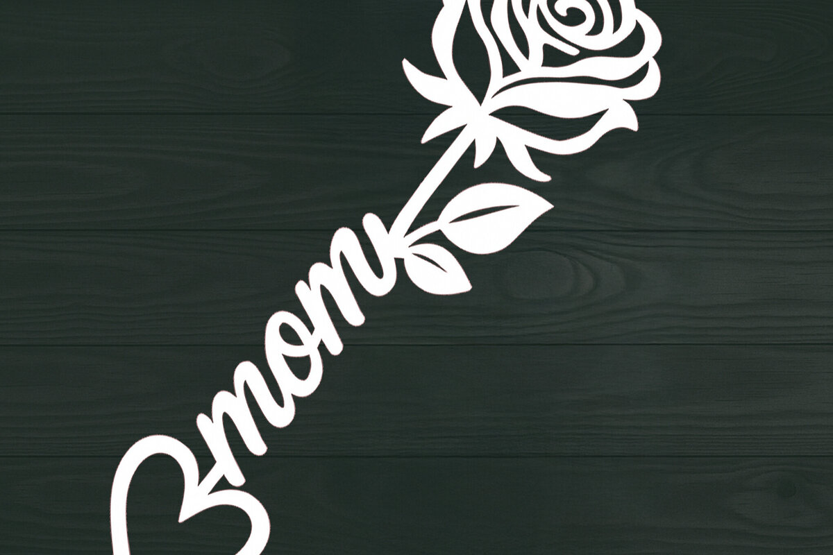 Σετ των 2 Intra απο ξύλο plywood 3mm-4mm πάχος – Paper Cut Mom Rose Stick Δίασταση  20x20 cm INTRAFABR-121251541