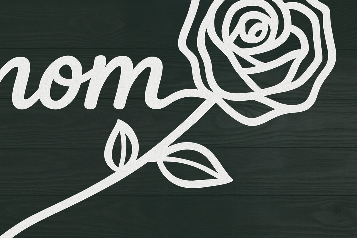 Σετ των 2 Intra απο ξύλο plywood 3mm-4mm πάχος – Paper Cut Mom Rose Stick Δίασταση  20x20 cm INTRAFABR-121272421