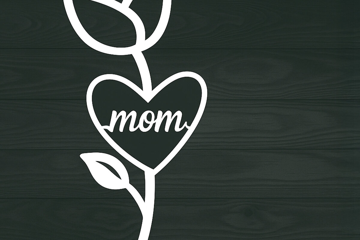 Σετ των 2 Intra απο ξύλο plywood 3mm-4mm πάχος – Paper Cut Mom Rose Stick Δίασταση  20x20 cm INTRAFABR-121250451