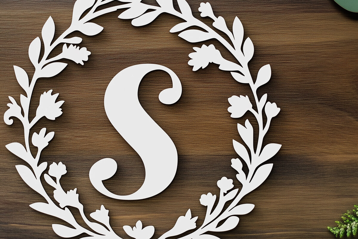 Σετ των 2 Intra απο ξύλο plywood 3mm-4mm πάχος – Αρχείο κοπής μονογράμματος Cut Paper Δίασταση  20x20 cm INTRAFABR-107742166