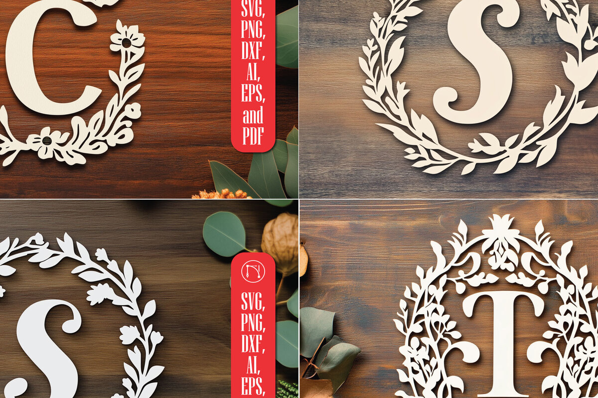 Σετ των 2 Intra απο ξύλο plywood 3mm-4mm πάχος – Πακέτο αρχείου κομμένου μονόγραμμα Cut Paper Δίασταση  20x20 cm INTRAFABR-107742357