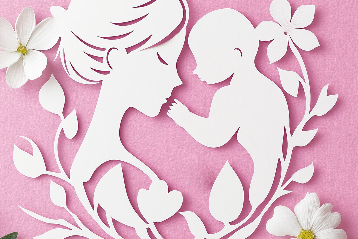 Σετ των 2 Intra απο ξύλο plywood 3mm-4mm πάχος – Paper Cut Mother’s Day Δίασταση  20x20 cm INTRAFABR-117423343