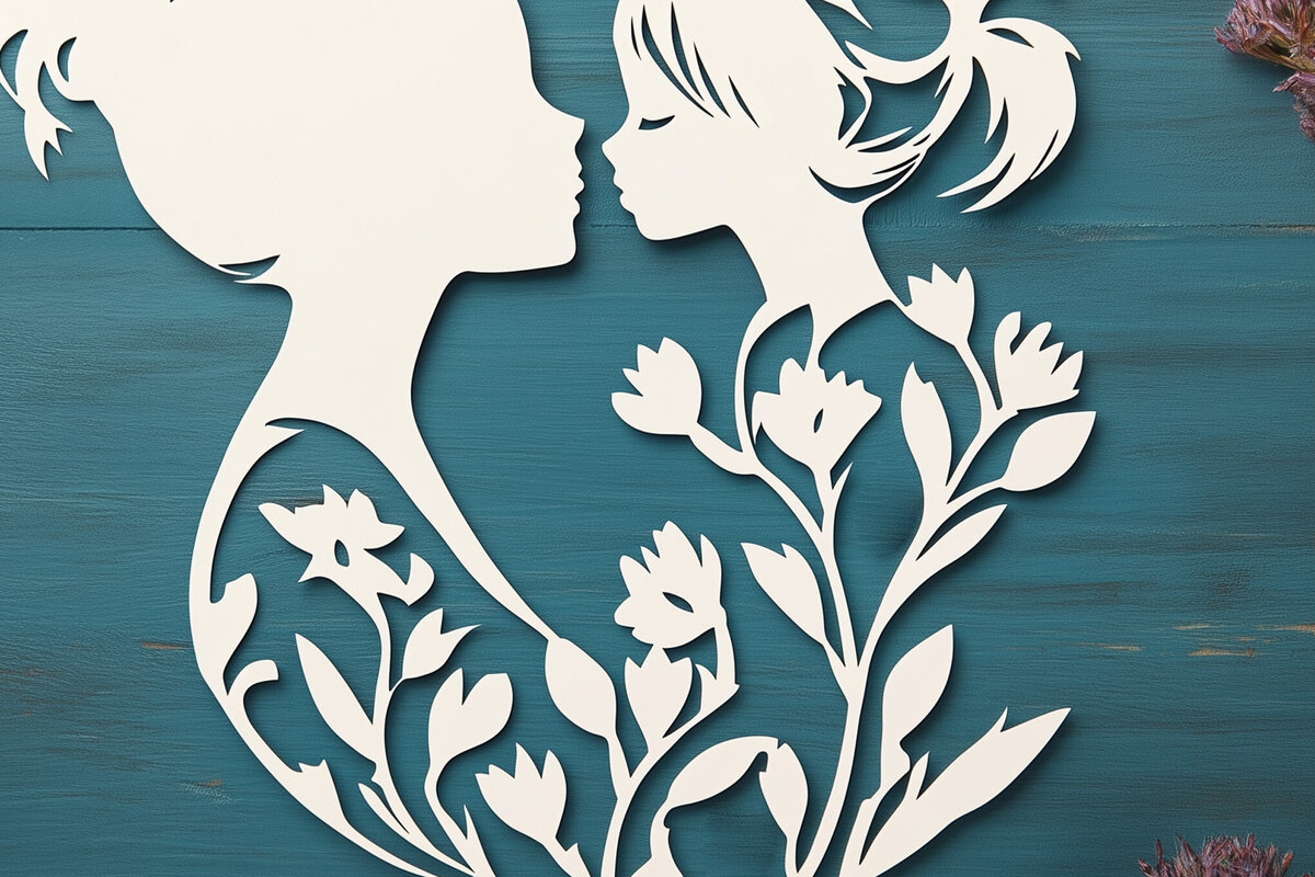 Σετ των 2 Intra απο ξύλο plywood 3mm-4mm πάχος – Paper Cut Mother’s Day Δίασταση  20x20 cm INTRAFABR-117423525