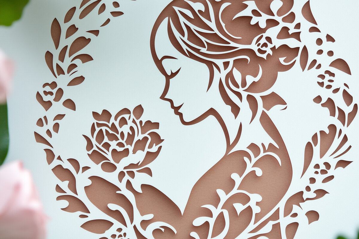 Σετ των 2 Intra απο ξύλο plywood 3mm-4mm πάχος – Paper Cut Mother’s Day Δίασταση  20x20 cm INTRAFABR-117425132