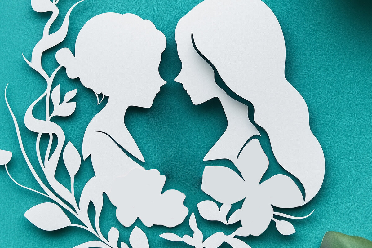 Σετ των 2 Intra απο ξύλο plywood 3mm-4mm πάχος – Paper Cut Mother’s Day Δίασταση  20x20 cm INTRAFABR-117401967