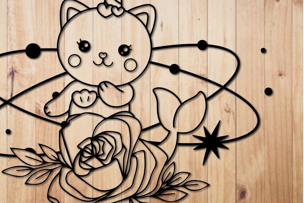 Σετ των 2 Intra απο ξύλο plywood 3mm-4mm πάχος – Paper Cut Mystical Unicorn Δίασταση  20x20 cm INTRAFABR-31185898