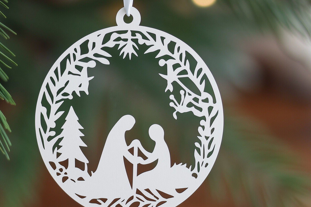 Σετ των 2 Intra απο ξύλο plywood 3mm-4mm πάχος – Χαρτοκομμένα Στολίδια Γέννησης Δίασταση  20x20 cm INTRAFABR-107898915