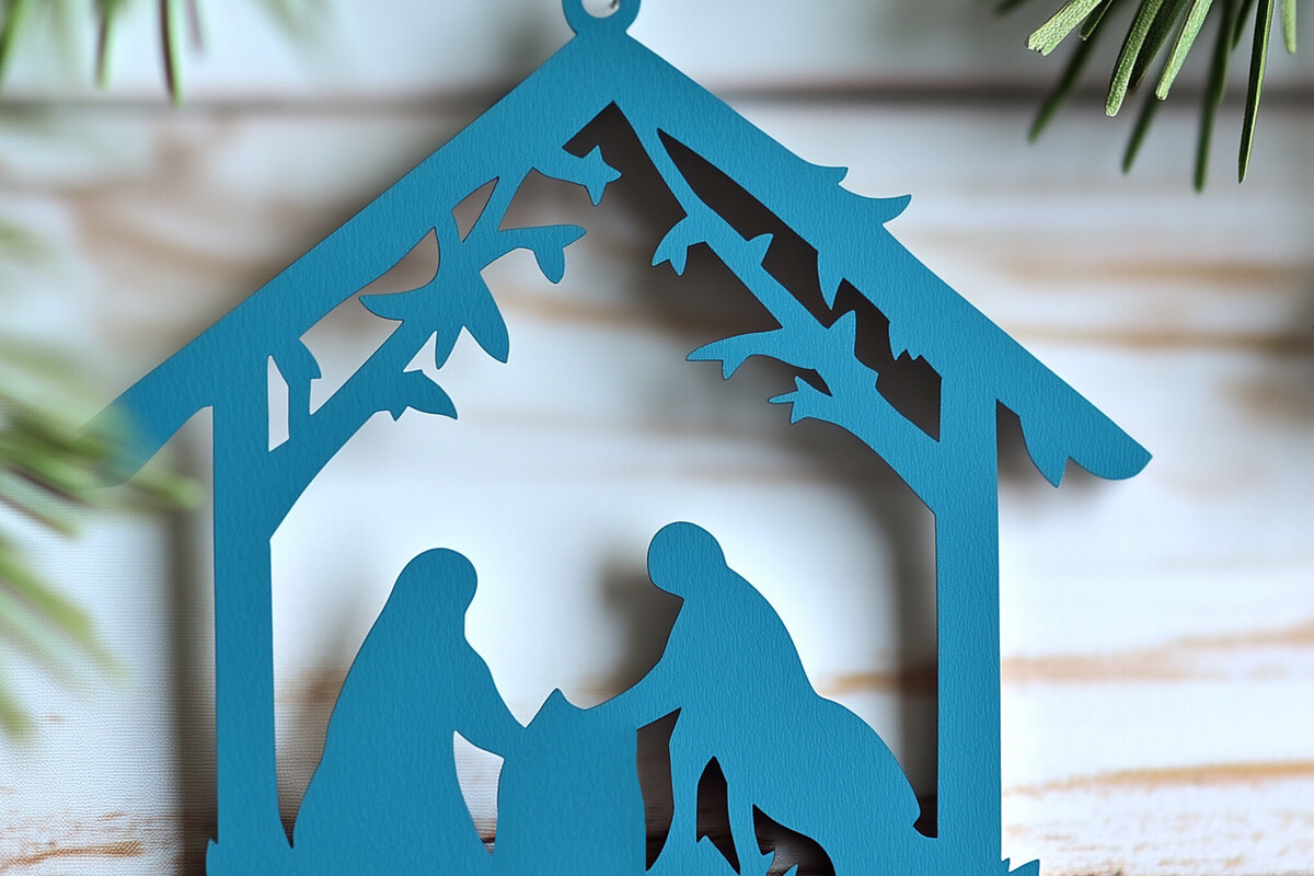 Σετ των 2 Intra απο ξύλο plywood 3mm-4mm πάχος – Χαρτοκομμένα Στολίδια Γέννησης Δίασταση  20x20 cm INTRAFABR-107898990