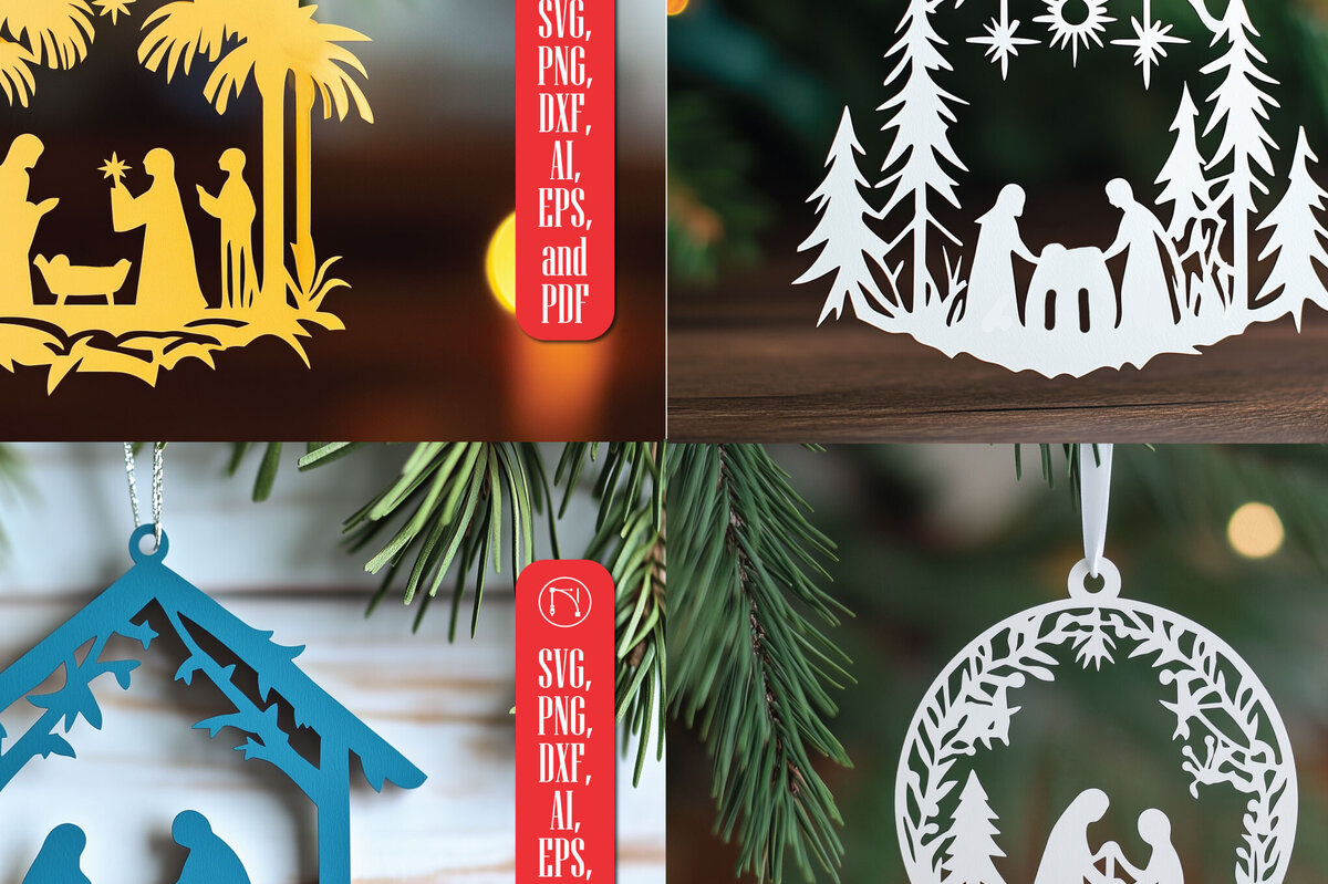 Σετ των 2 Intra απο ξύλο plywood 3mm-4mm πάχος – Πακέτο στολίδια κομμένης από χαρτί Δίασταση  20x20 cm INTRAFABR-107900493