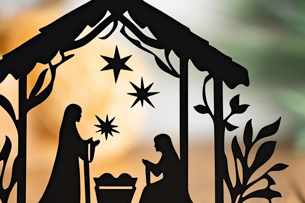 Σετ των 2 Intra απο ξύλο plywood 3mm-4mm πάχος – Χαρτοκόπτη Σκηνή Γέννησης Δίασταση  20x20 cm INTRAFABR-106646335