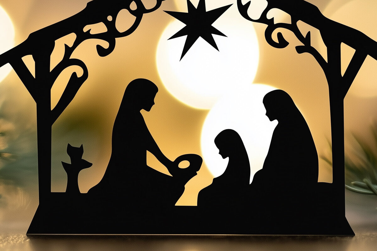 Σετ των 2 Intra απο ξύλο plywood 3mm-4mm πάχος – Χαρτοκόπτη Σκηνή Γέννησης Δίασταση  20x20 cm INTRAFABR-106649046