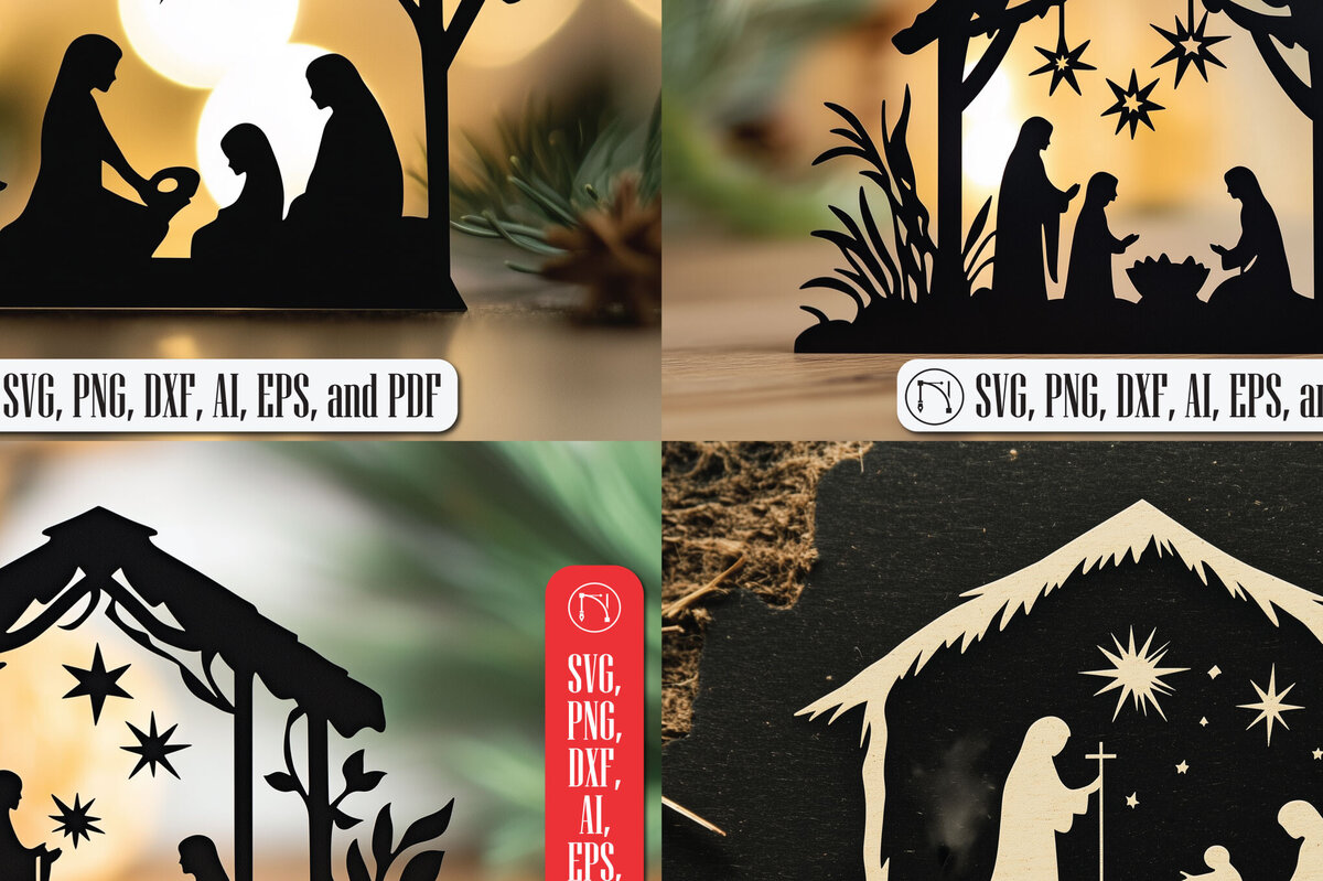 Σετ των 2 Intra απο ξύλο plywood 3mm-4mm πάχος – Πακέτο Scene Paper Cut Δίασταση  20x20 cm INTRAFABR-106649286