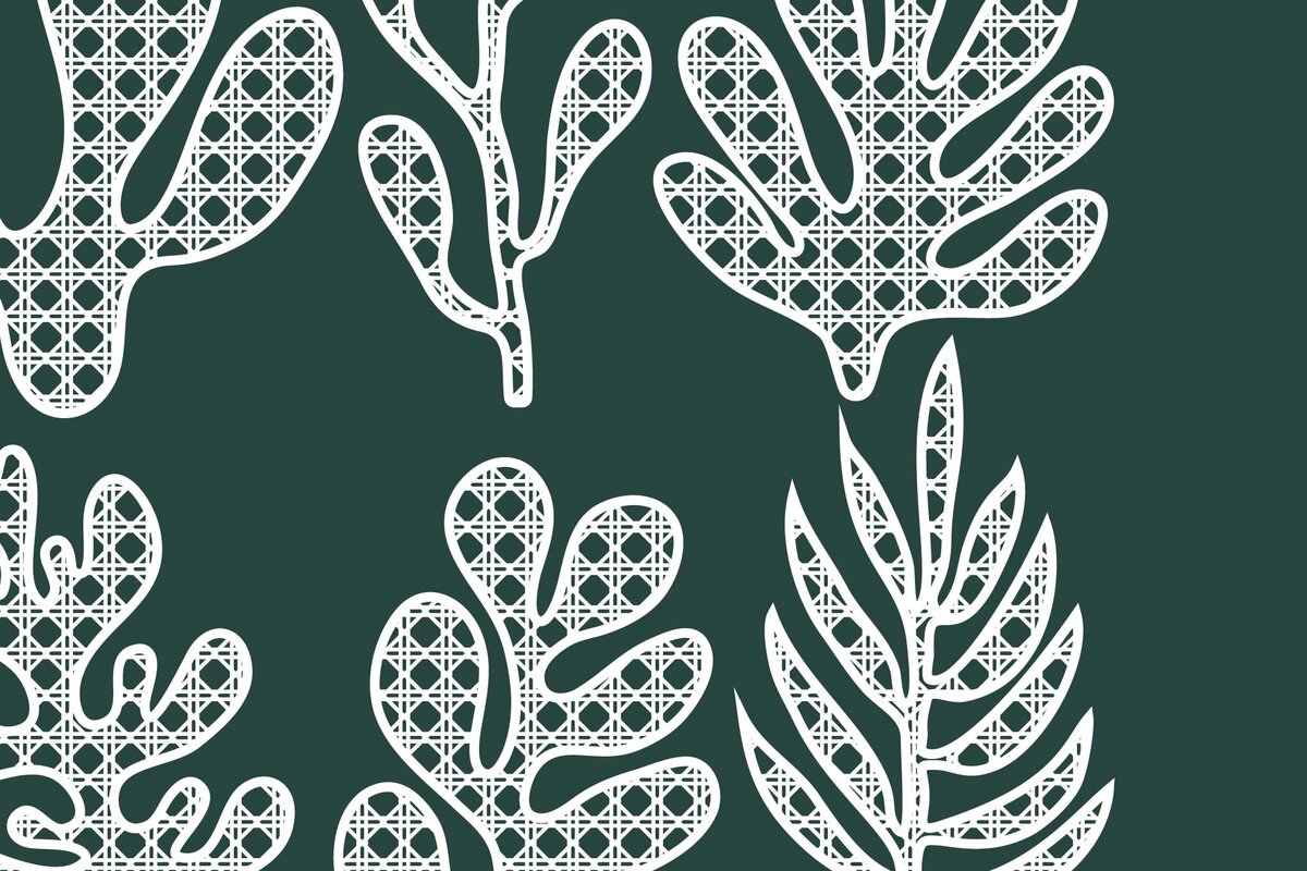 Σετ των 2 Intra απο ξύλο plywood 3mm-4mm πάχος – Πακέτο Paper Cut Organic Plants Δίασταση  20x20 cm INTRAFABR-65787106