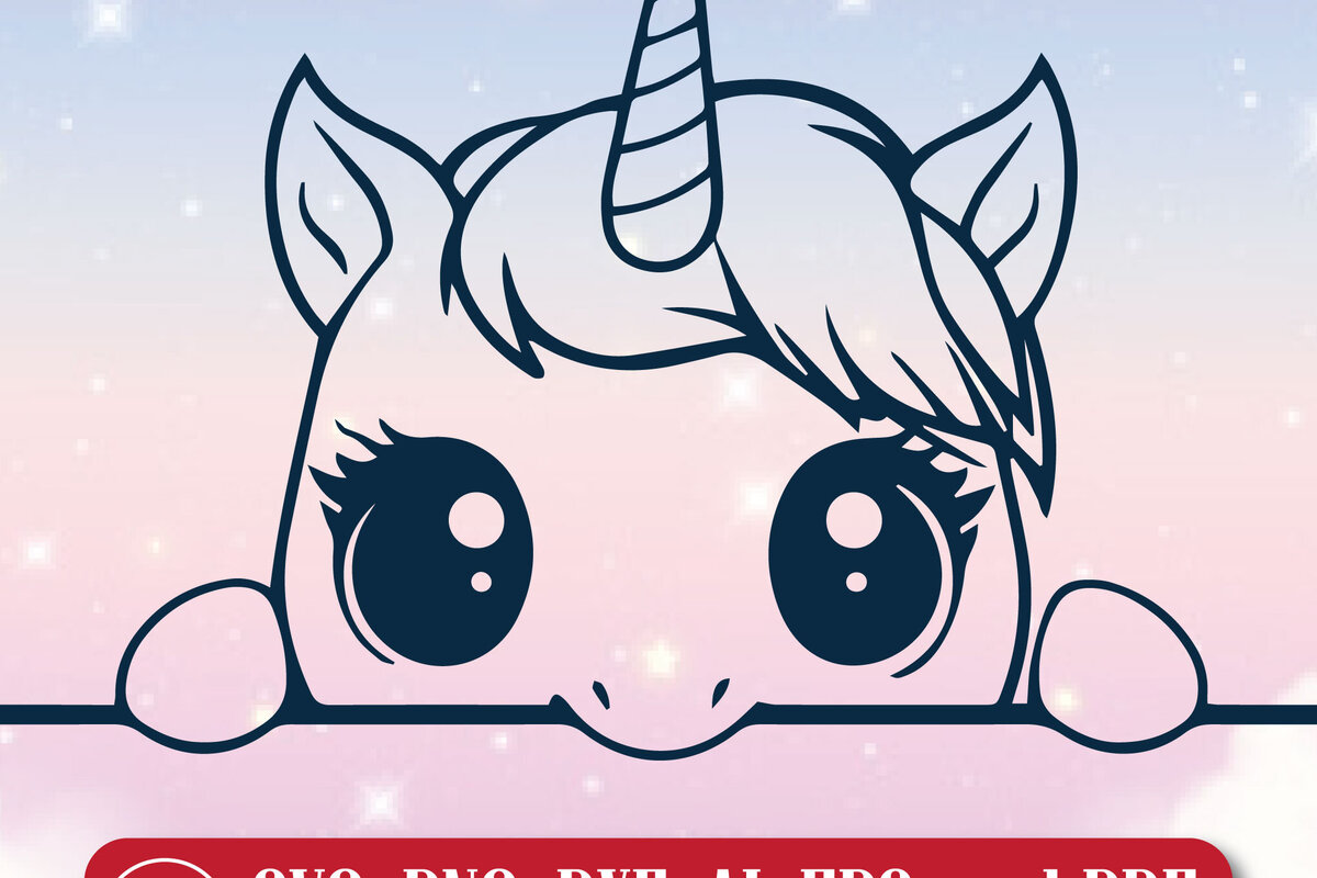 Σετ των 2 Intra απο ξύλο plywood 3mm-4mm πάχος – Paper Cut Peeking Unicorn Δίασταση  20x20 cm INTRAFABR-107611743