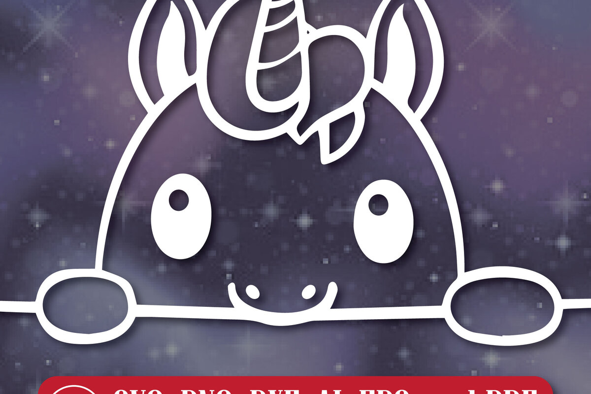 Σετ των 2 Intra απο ξύλο plywood 3mm-4mm πάχος – Paper Cut Peeking Unicorn Δίασταση  20x20 cm INTRAFABR-107611969