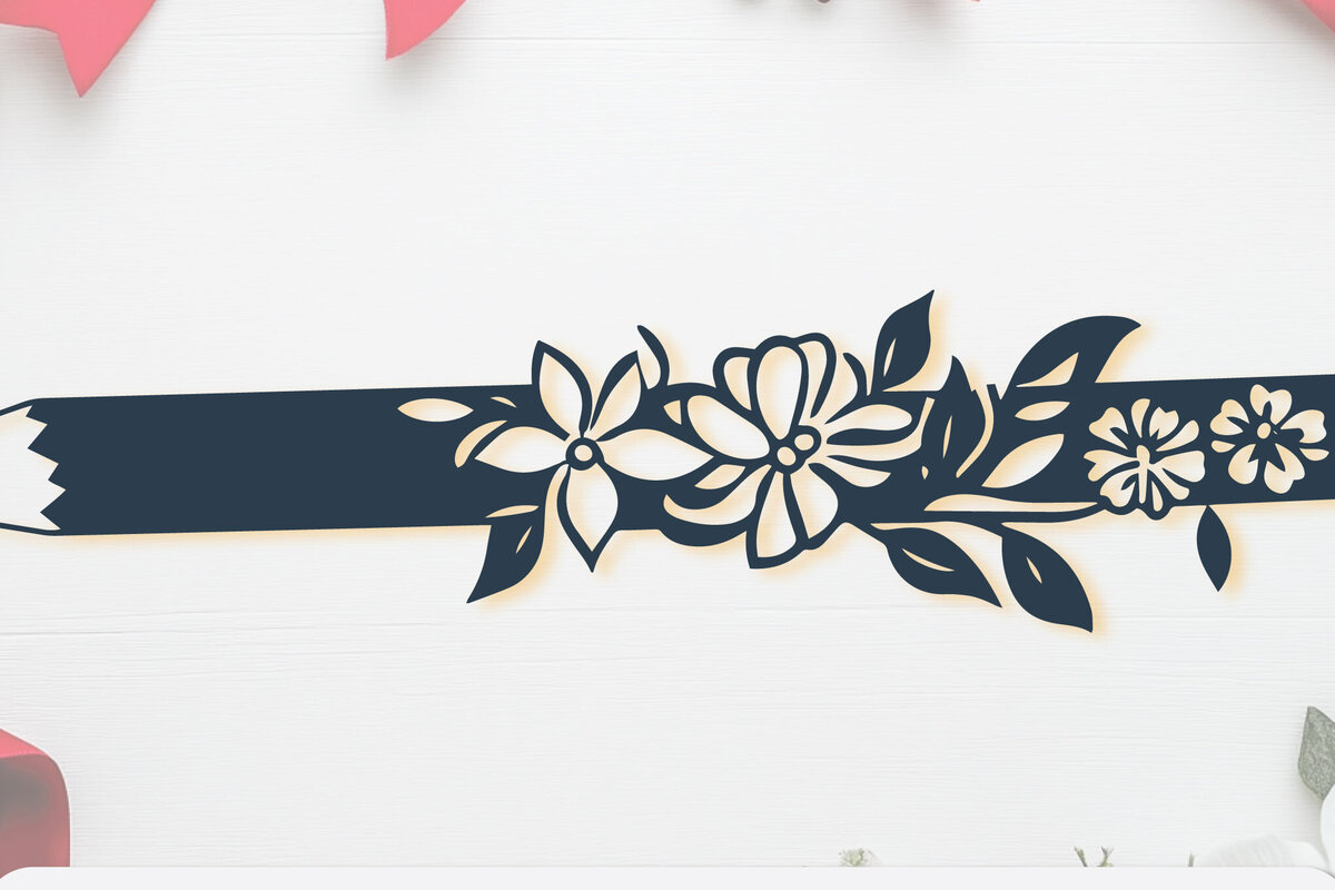 Σετ των 2 Intra απο ξύλο plywood 3mm-4mm πάχος – Χάρτινο μολύβι με λουλούδια Δίασταση  20x20 cm INTRAFABR-104761186