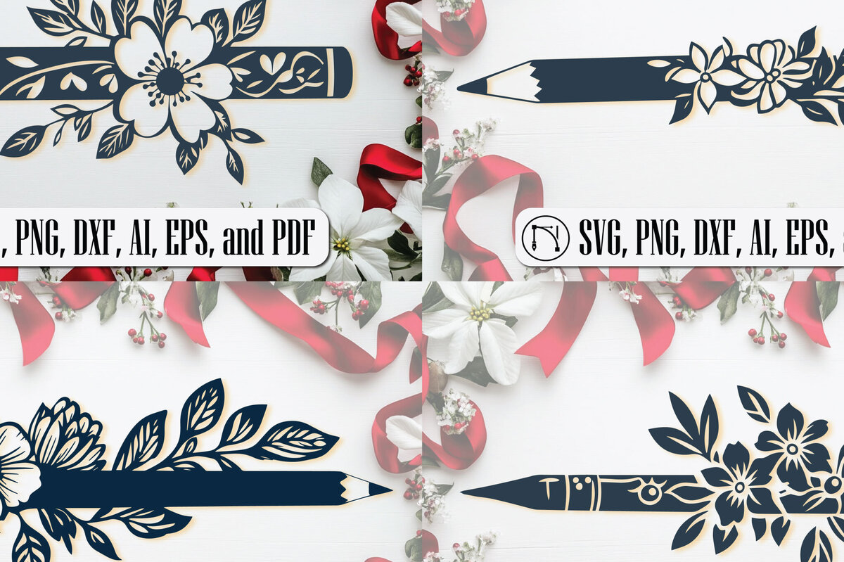 Σετ των 2 Intra απο ξύλο plywood 3mm-4mm πάχος – Χάρτινο μολύβι με λουλούδια πακέτο Δίασταση  20x20 cm INTRAFABR-104761414