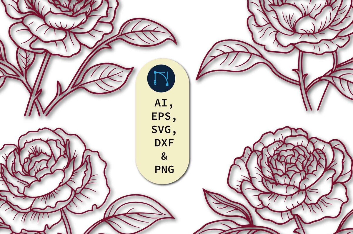 Σετ των 2 Intra απο ξύλο plywood 3mm-4mm πάχος – Πακέτο Paper Cut Flower Δίασταση  20x20 cm INTRAFABR-80507542