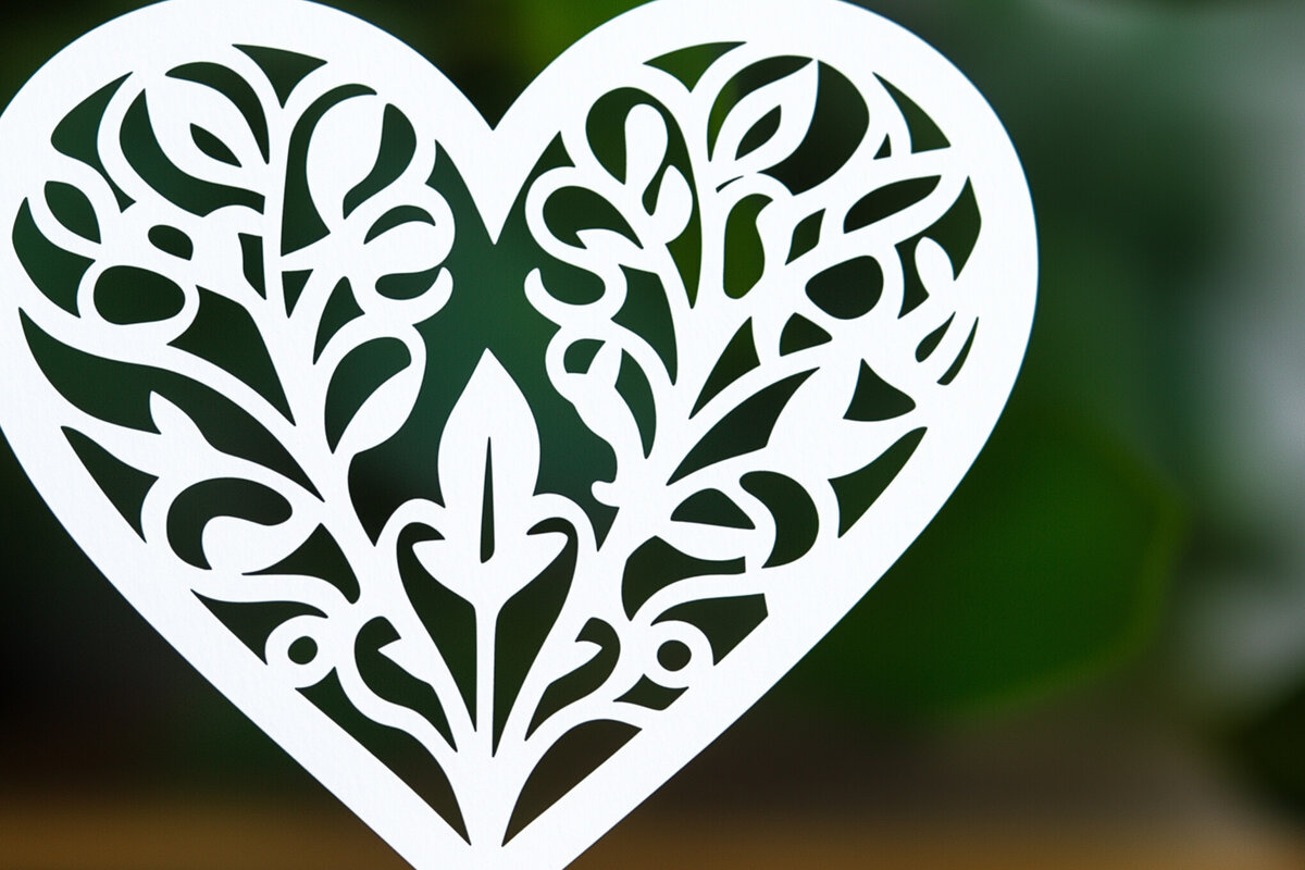 Σετ των 2 Intra απο ξύλο plywood 3mm-4mm πάχος – Κοπή χαρτιού Scalloped Heart Δίασταση  20x20 cm INTRAFABR-115547852