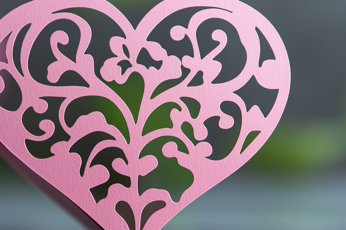 Σετ των 2 Intra απο ξύλο plywood 3mm-4mm πάχος – Κοπή χαρτιού Scalloped Heart Δίασταση  20x20 cm INTRAFABR-115548001