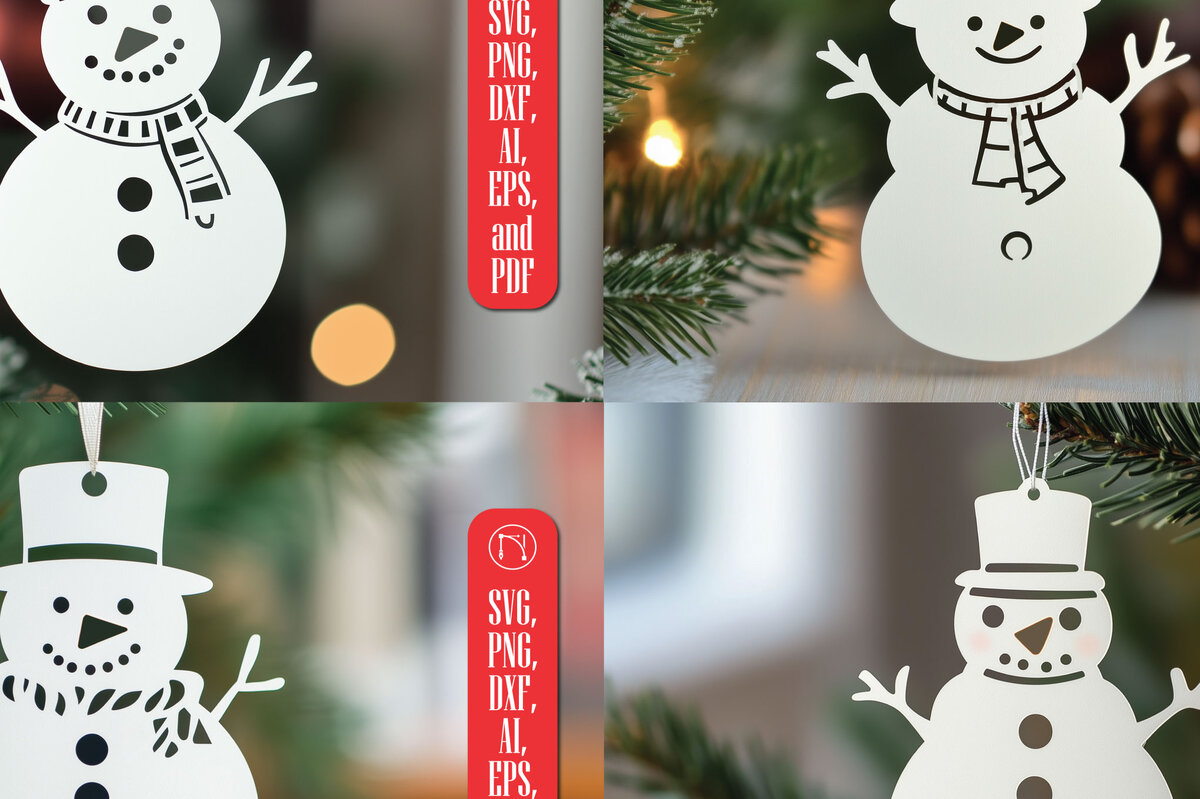 Σετ των 2 Intra απο ξύλο plywood 3mm-4mm πάχος – Paper Cut Snowman Bundle Δίασταση  20x20 cm INTRAFABR-107803172