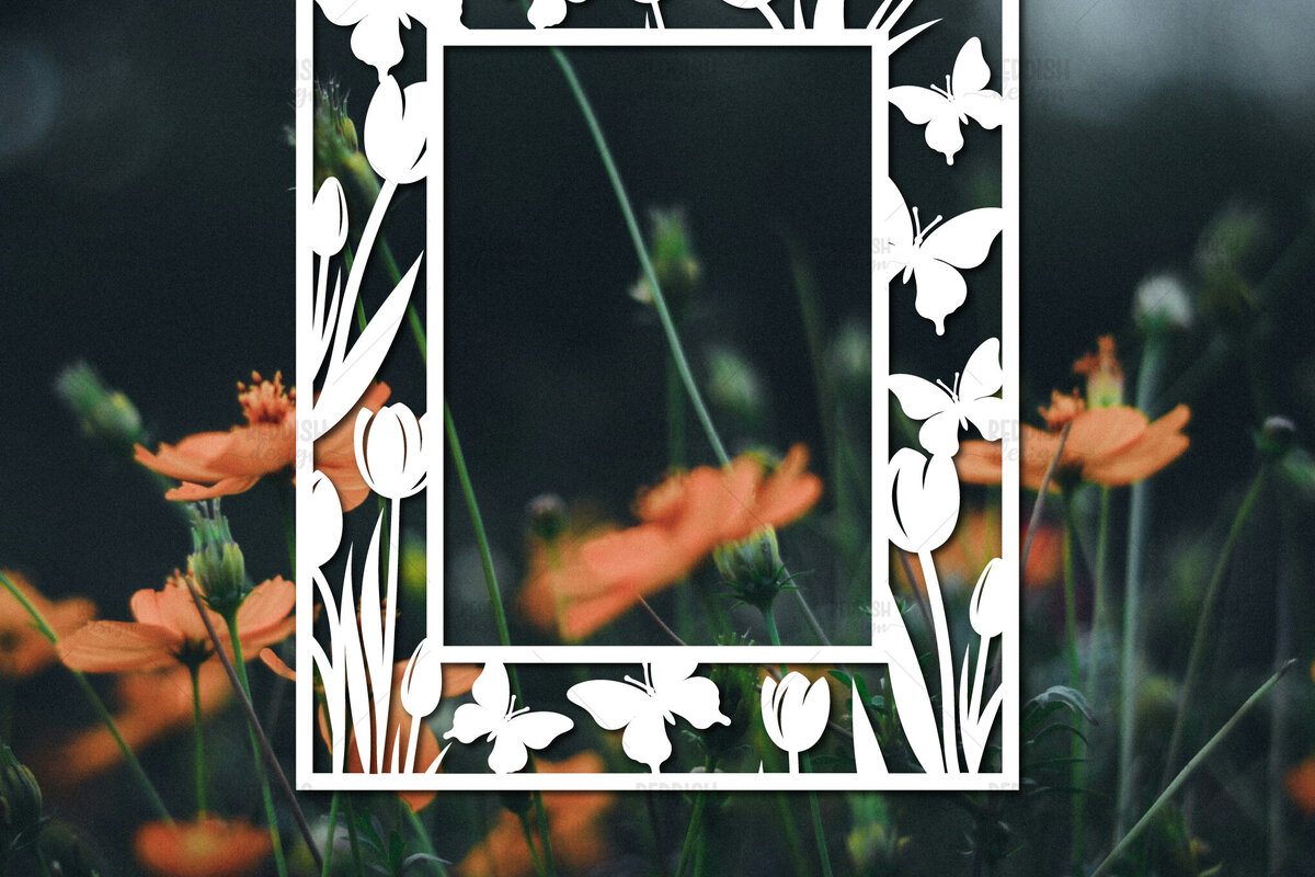 Σετ των 2 Intra απο ξύλο plywood 3mm-4mm πάχος – Paper Cut Spring Κορνίζα φωτογραφιών Δίασταση  20x20 cm INTRAFABR-114737663