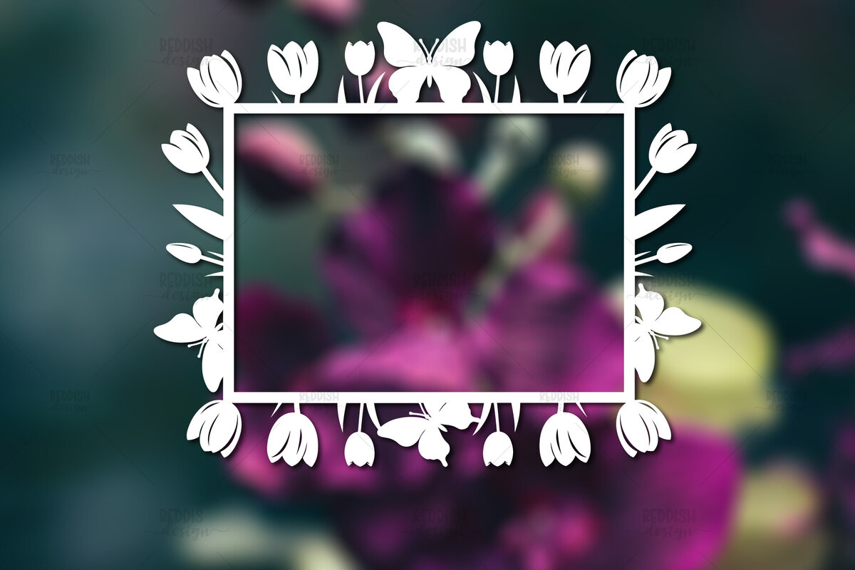 Σετ των 2 Intra απο ξύλο plywood 3mm-4mm πάχος – Paper Cut Spring Κορνίζα φωτογραφιών Δίασταση  20x20 cm INTRAFABR-114737825