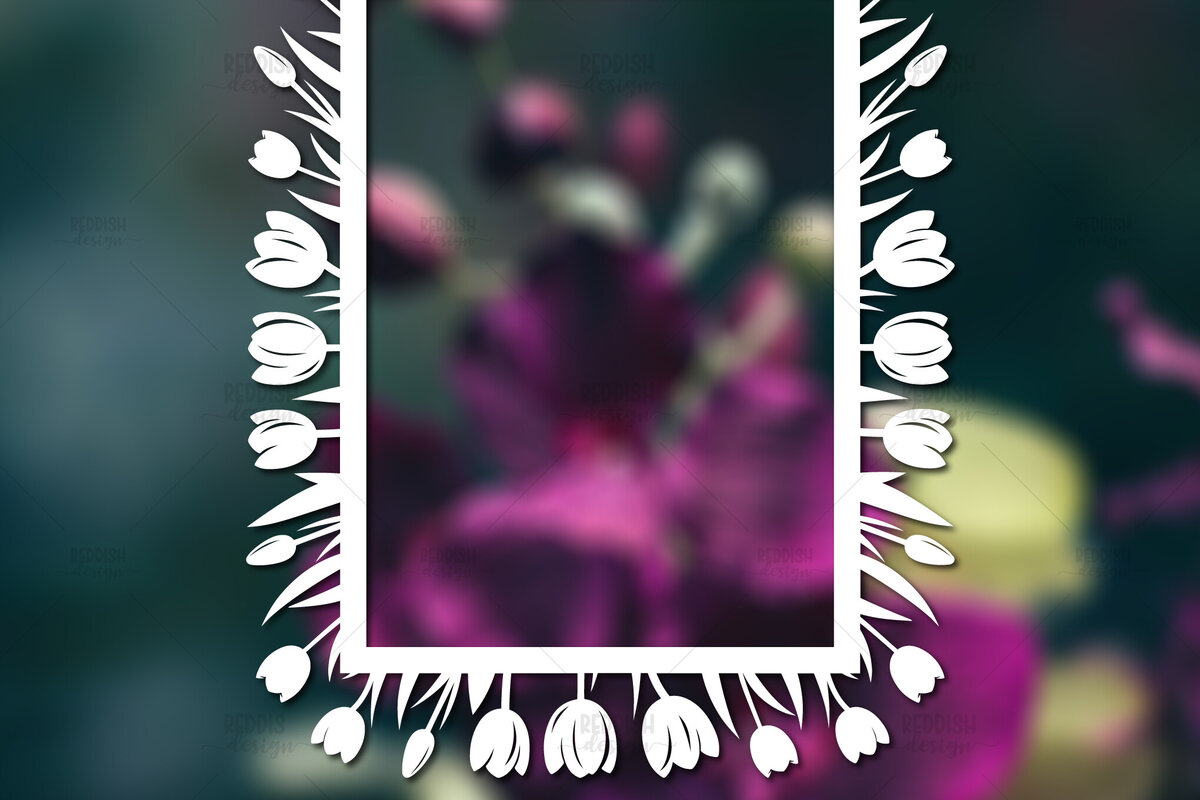 Σετ των 2 Intra απο ξύλο plywood 3mm-4mm πάχος – Paper Cut Spring Κορνίζα φωτογραφιών Δίασταση  20x20 cm INTRAFABR-114737329