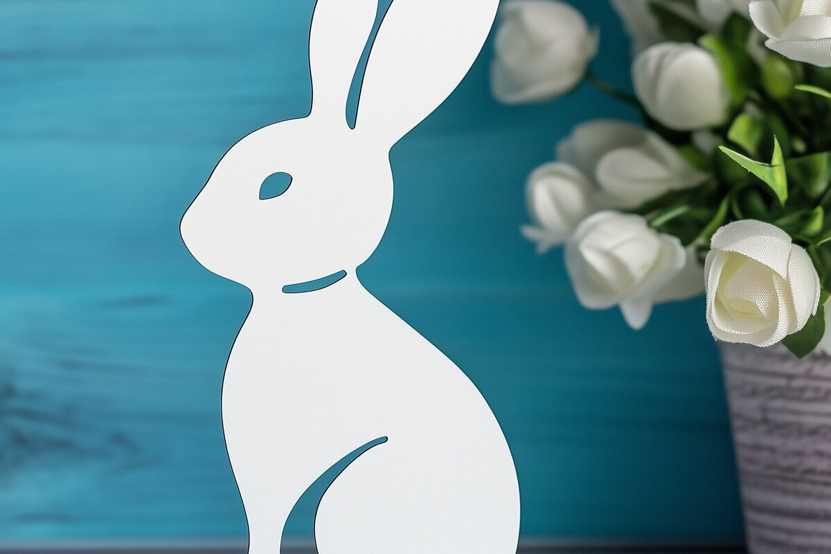Σετ των 2 Intra απο ξύλο plywood 3mm-4mm πάχος – Paper Cut Standing Bunny Δίασταση  20x20 cm INTRAFABR-116118528