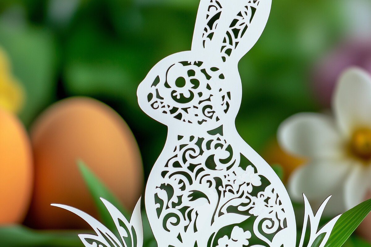 Σετ των 2 Intra απο ξύλο plywood 3mm-4mm πάχος – Paper Cut Standing Bunny Δίασταση  20x20 cm INTRAFABR-117107722