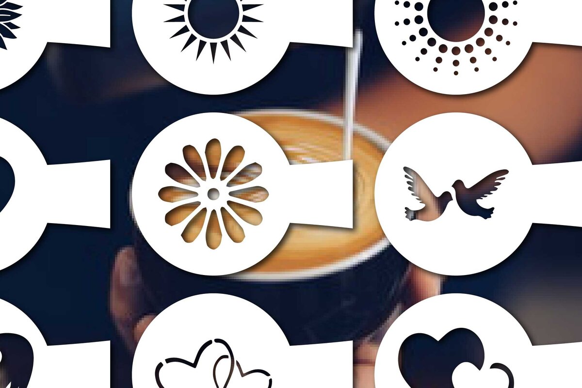 Σετ των 2 Intra απο ξύλο plywood 3mm-4mm πάχος – Χαρτί κομμένα στένσιλ για δέσμη καφέ Δίασταση  20x20 cm INTRAFABR-77750939