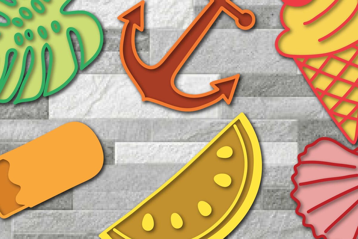 Σετ των 2 Intra απο ξύλο plywood 3mm-4mm πάχος – Δέσμη Καλαμάκια Καλοκαιριού Κόψε Χαρτί Δίασταση  20x20 cm INTRAFABR-71135370