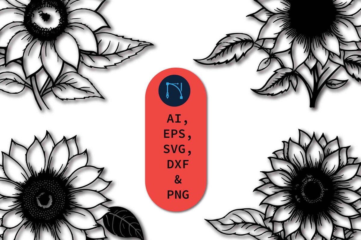 Σετ των 2 Intra απο ξύλο plywood 3mm-4mm πάχος – Πακέτο Sunflower Cut Paper Δίασταση  20x20 cm INTRAFABR-80501685