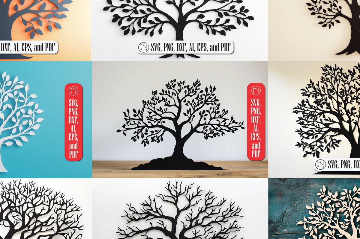 Intra απο ξύλο plywood 3mm-4mm πάχος – Διακόσμηση τοίχου δέντρου σε χαρτί Δίασταση  40x30 cm INTRAFABR-108562820