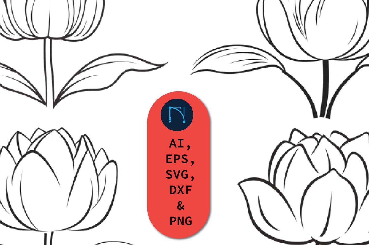 Σετ των 2 Intra απο ξύλο plywood 3mm-4mm πάχος – Πακέτο Flower Tulip Cut Paper Cut Δίασταση  20x20 cm INTRAFABR-80503864