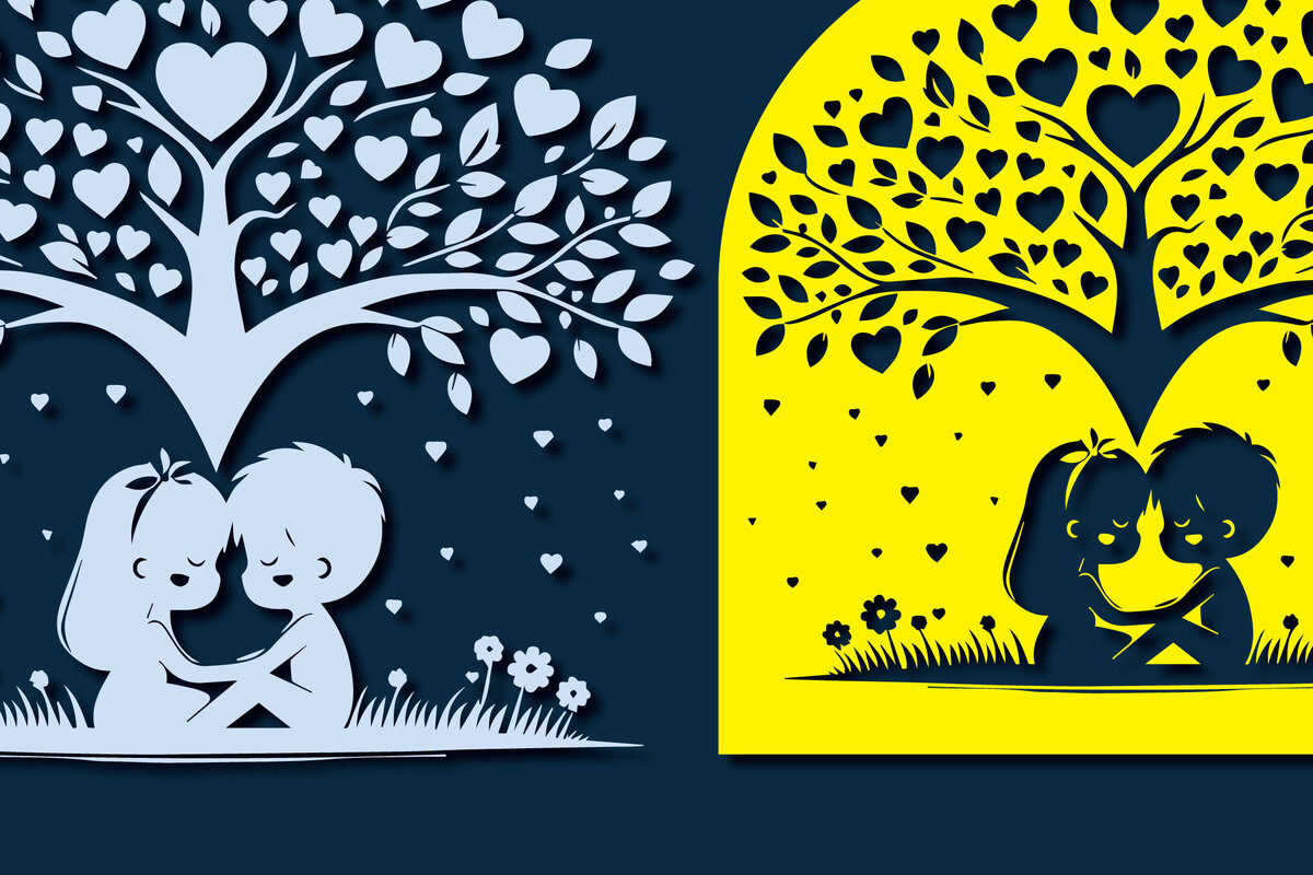 Σετ των 2 Intra απο ξύλο plywood 3mm-4mm πάχος – Paper Cut Valentine Decor Bundle Δίασταση  20x20 cm INTRAFABR-88274391