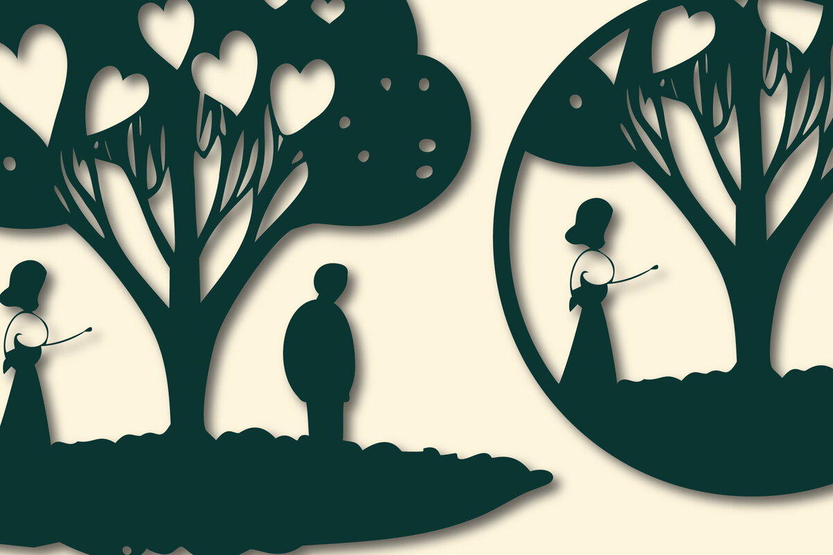 Σετ των 2 Intra απο ξύλο plywood 3mm-4mm πάχος – Paper Cut Valentine Decor Bundle Δίασταση  20x20 cm INTRAFABR-88293120