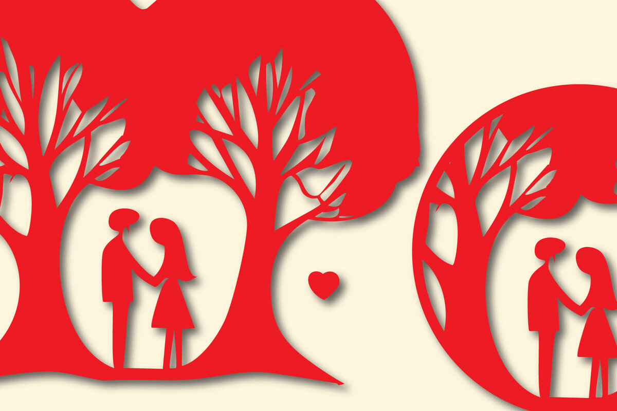 Σετ των 2 Intra απο ξύλο plywood 3mm-4mm πάχος – Paper Cut Valentine Decor Bundle Δίασταση  20x20 cm INTRAFABR-88293644