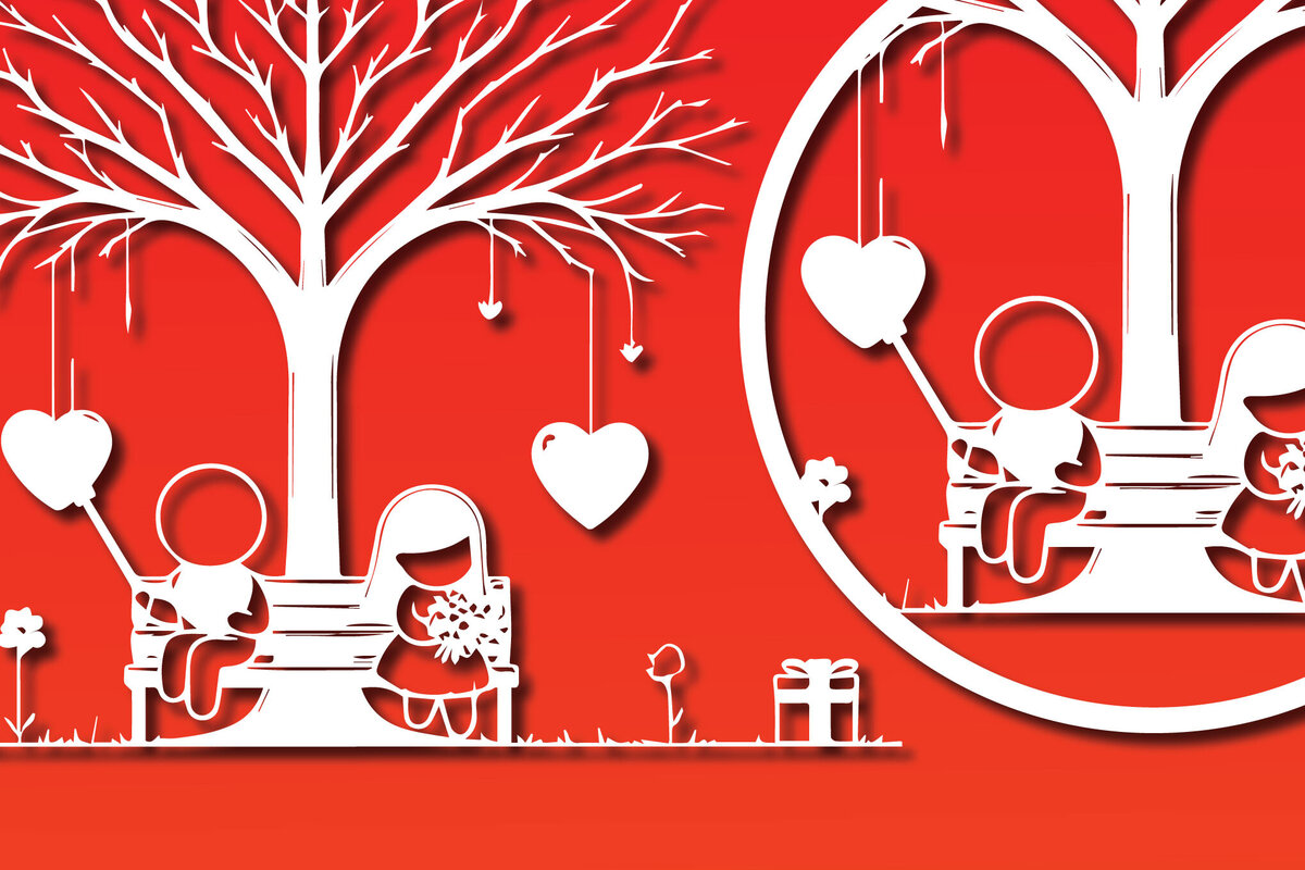 Σετ των 2 Intra απο ξύλο plywood 3mm-4mm πάχος – Paper Cut Valentine Decor Bundle Δίασταση  20x20 cm INTRAFABR-88273638