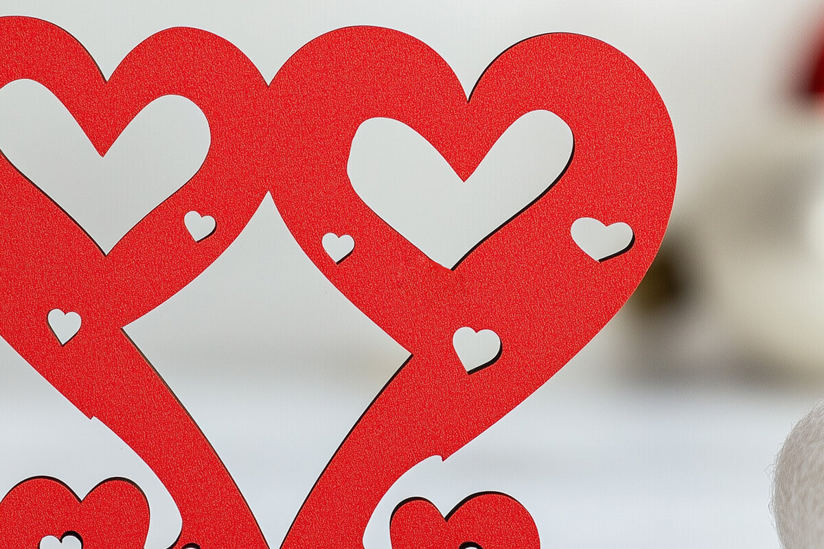 Σετ των 2 Intra απο ξύλο plywood 3mm-4mm πάχος – Paper Cut Valentine Decor Δίασταση  20x20 cm INTRAFABR-112551959