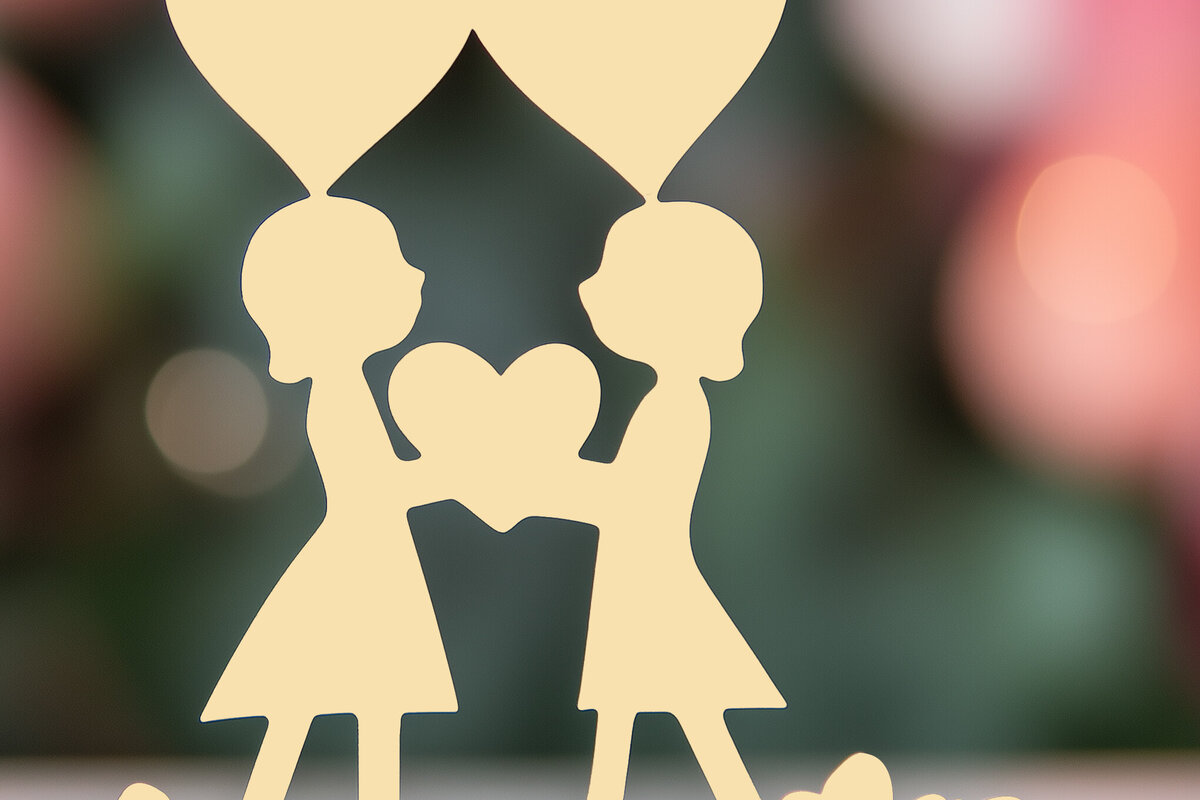 Σετ των 2 Intra απο ξύλο plywood 3mm-4mm πάχος – Paper Cut Valentine Decor Δίασταση  20x20 cm INTRAFABR-112569391